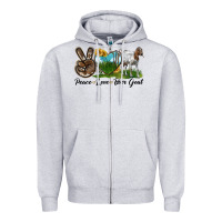 Heather Grey peace love boer goat Zipper Hoodie - LillyAllenDesigns