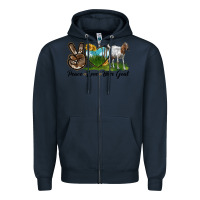Navy peace love boer goat Zipper Hoodie - LillyAllenDesigns