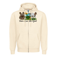Sandshell peace love boer goat Zipper Hoodie - LillyAllenDesigns
