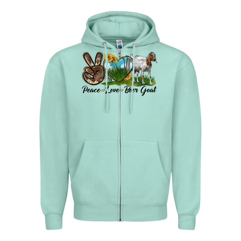 Peace Love Boer Goat Zipper Hoodie by LillyAllenDesigns | Teevron