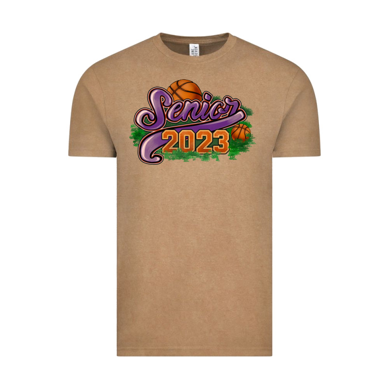 Senior 2023 Basketball Vintage Tee by HowdyJamesFarm | Teevron