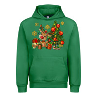 Emerald reindeer and christmas tree Urban Hoodie - AdoDesignShop