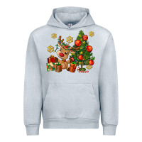 Heather Grey reindeer and christmas tree Urban Hoodie - AdoDesignShop