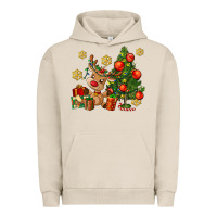 Pigment French Oak reindeer and christmas tree Urban Hoodie - AdoDesignShop