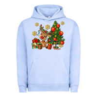 Pigment Grape Ice reindeer and christmas tree Urban Hoodie - AdoDesignShop
