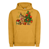 Pigment Peanut Butter reindeer and christmas tree Urban Hoodie - AdoDesignShop