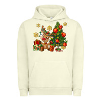 Pigment Pistachio reindeer and christmas tree Urban Hoodie - AdoDesignShop