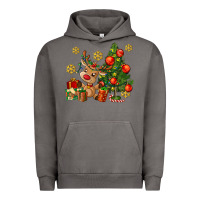 Pigment Tornado reindeer and christmas tree Urban Hoodie - AdoDesignShop