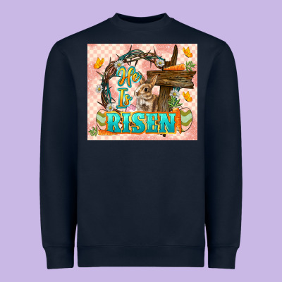 Easter Day He Is Risen 20oz Skinny Heavyweight Sweatshirt Designed By Lillyallendesigns