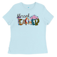 Baby Blue Blessed Teacher Ladies Tee - Bettercallsaul