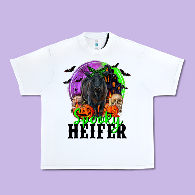 Spooky Heifer Black Angus Urban Heavy Tee Designed By Ranaportraitstore
