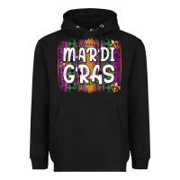 Black mardi gras fleur de lis brush stroke Heavyweight Hoodie - Artiststas