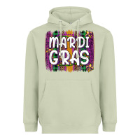 Matcha mardi gras fleur de lis brush stroke Heavyweight Hoodie - Artiststas