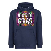 Navy mardi gras fleur de lis brush stroke Heavyweight Hoodie - Artiststas
