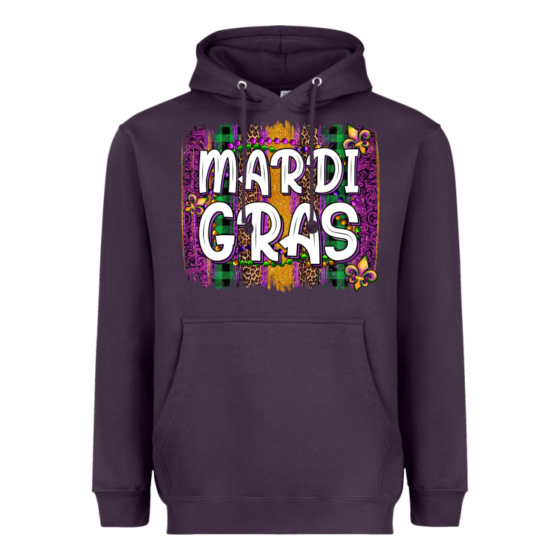 Mardi Gras Fleur De Lis Brush Stroke Heavyweight Hoodie by Artiststas | Teevron