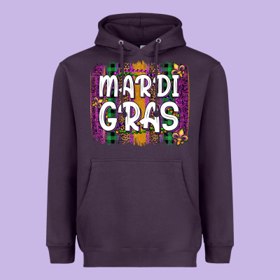 Mardi Gras Fleur De Lis Brush Stroke Heavyweight Hoodie Designed By Artiststas