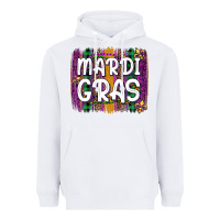 White mardi gras fleur de lis brush stroke Heavyweight Hoodie - Artiststas