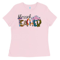 Bubblegum Pink Blessed Teacher Ladies Tee - Bettercallsaul