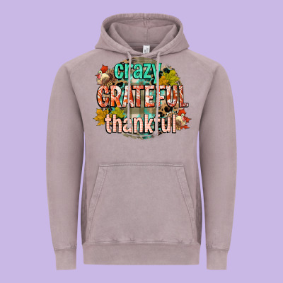 Crazy Grateful Thankful Vintage Hoodie Designed By Cowgirlartshop