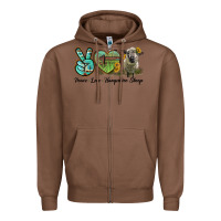 Chestnut Peace Love Hampshire Sheep Zipper Hoodie - LillyAllenDesigns
