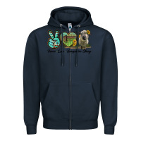 Navy Peace Love Hampshire Sheep Zipper Hoodie - LillyAllenDesigns