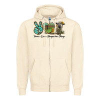 Sandshell Peace Love Hampshire Sheep Zipper Hoodie - LillyAllenDesigns