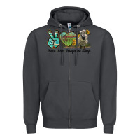 Smoke Peace Love Hampshire Sheep Zipper Hoodie - LillyAllenDesigns