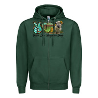 Sports Green Peace Love Hampshire Sheep Zipper Hoodie - LillyAllenDesigns
