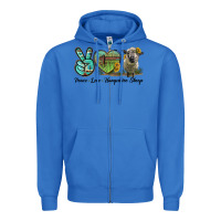 True Royal Peace Love Hampshire Sheep Zipper Hoodie - LillyAllenDesigns