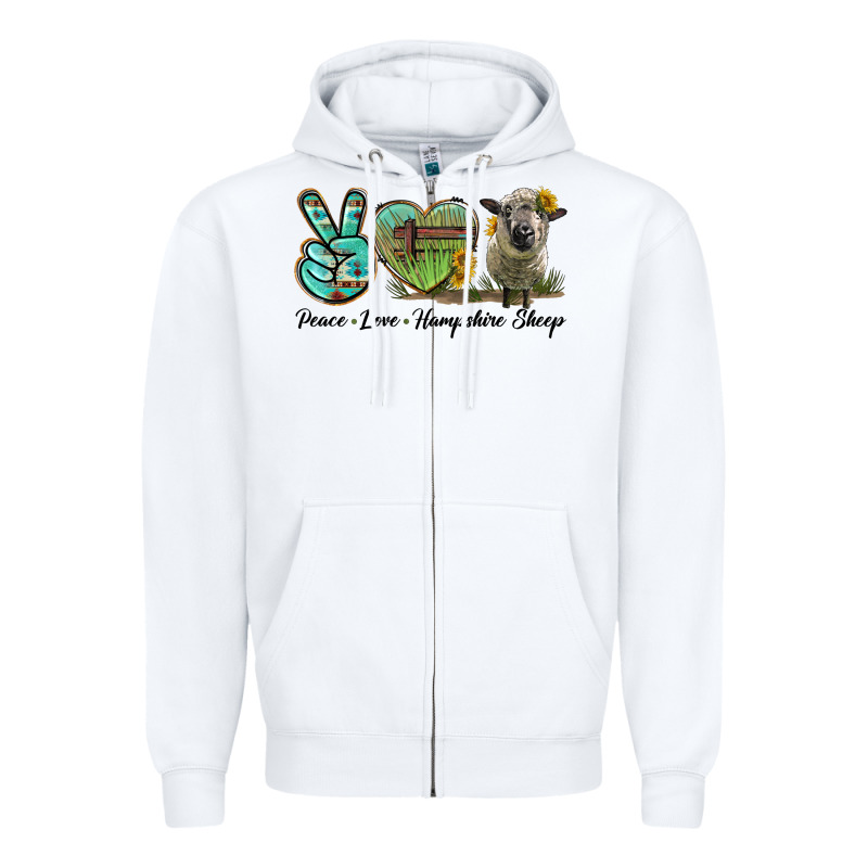 Peace Love Hampshire Sheep Zipper Hoodie by LillyAllenDesigns | Teevron