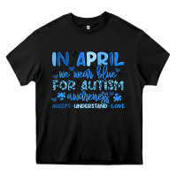 Black in april we wear blue for autism awareness Heavy Core Tee - Artiststas