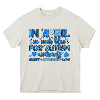 Cream in april we wear blue for autism awareness Heavy Core Tee - Artiststas