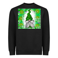 Black St. Patricks Day Gnome Heavyweight Sweatshirt - CowhideDigitalArt