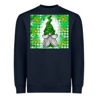 Navy St. Patricks Day Gnome Heavyweight Sweatshirt - CowhideDigitalArt