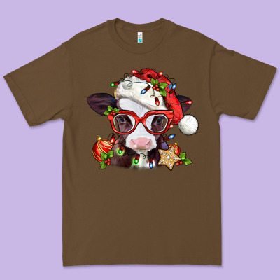 Christmas Baby Cow Premium Tee Designed By Jasminsmagicworld