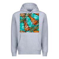 Heather Grey fall gnomes seamless pattern Premium Hoodie - BundleAndBundleShop