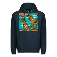 Navy fall gnomes seamless pattern Premium Hoodie - BundleAndBundleShop