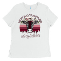 White Not My Pasture Not My Bullshit Ladies Tee - Bettercallsaul
