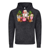 Vintage Black pink christmas santa coffe cups Vintage Hoodie - CowGirlArtShop