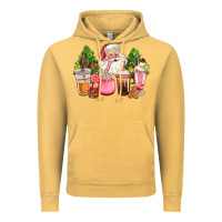 Vintage Mustard pink christmas santa coffe cups Vintage Hoodie - CowGirlArtShop