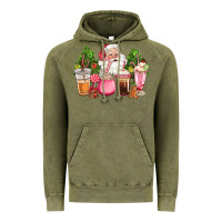 Vintage Olive pink christmas santa coffe cups Vintage Hoodie - CowGirlArtShop
