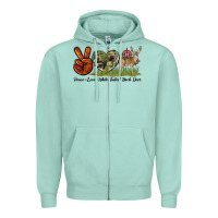Peace Love White Tailed Buck Deer Zipper Hoodie | Teevron