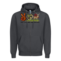 Smoke Peace Love White Tailed Buck Deer Zipper Hoodie - LillyAllenDesigns