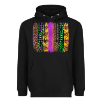 Black mardi gras fleur de lis and beads brush stroke Heavyweight Hoodie - Artiststas