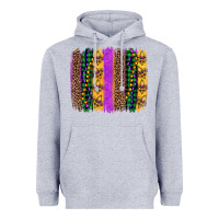 Heather Grey mardi gras fleur de lis and beads brush stroke Heavyweight Hoodie - Artiststas