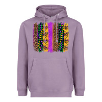 Lavender mardi gras fleur de lis and beads brush stroke Heavyweight Hoodie - Artiststas