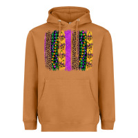 Meerkat mardi gras fleur de lis and beads brush stroke Heavyweight Hoodie - Artiststas