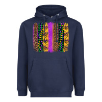 Navy mardi gras fleur de lis and beads brush stroke Heavyweight Hoodie - Artiststas