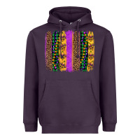 Plum mardi gras fleur de lis and beads brush stroke Heavyweight Hoodie - Artiststas