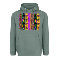 Sage mardi gras fleur de lis and beads brush stroke Heavyweight Hoodie - Artiststas
